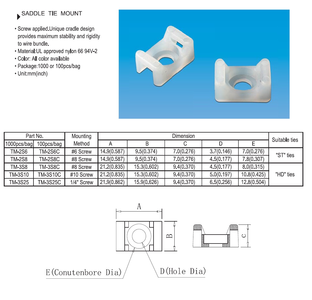 Saddle Tie Mount Saddle Tie Mount